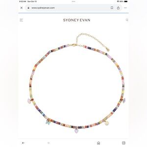 Brand new Sydney Evan 14k gold enamel and zircon charms necklace retails $1445
